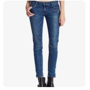 Etienne Marcel Red Zipper Skinny Jeans Size 27